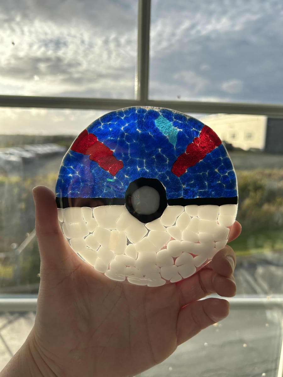 Kids Glass Fusing: Pokeball Ornaments Photo
