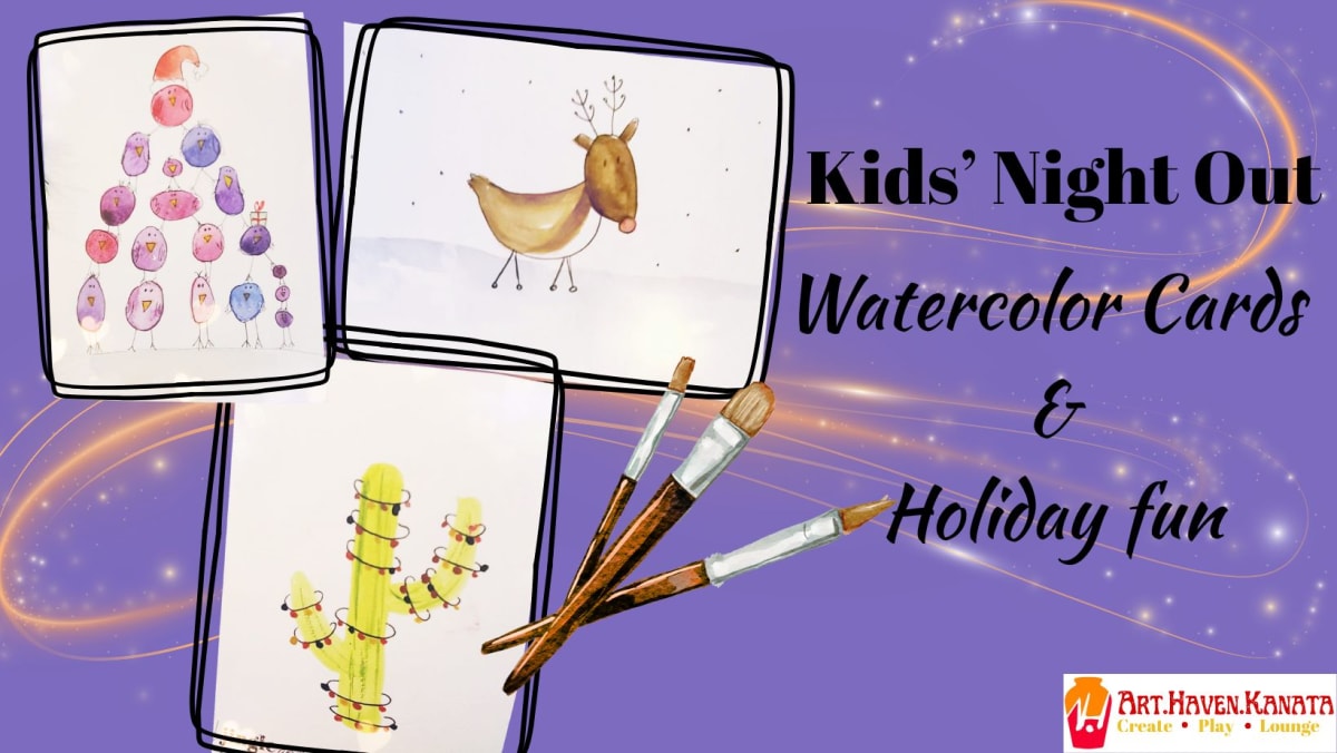 Kids' Night Out : Watercolor Holiday Cards Photo