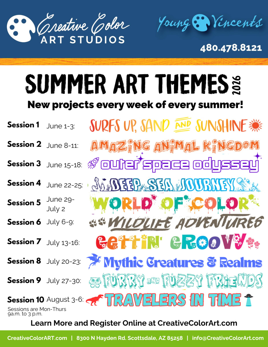 4-DAY ART CAMP 2026 Ages 5-8 & 9-13 Photo