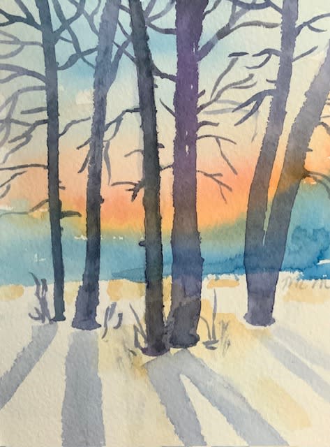 Anoka Senior Center Winterfest Watercolor Class Photo
