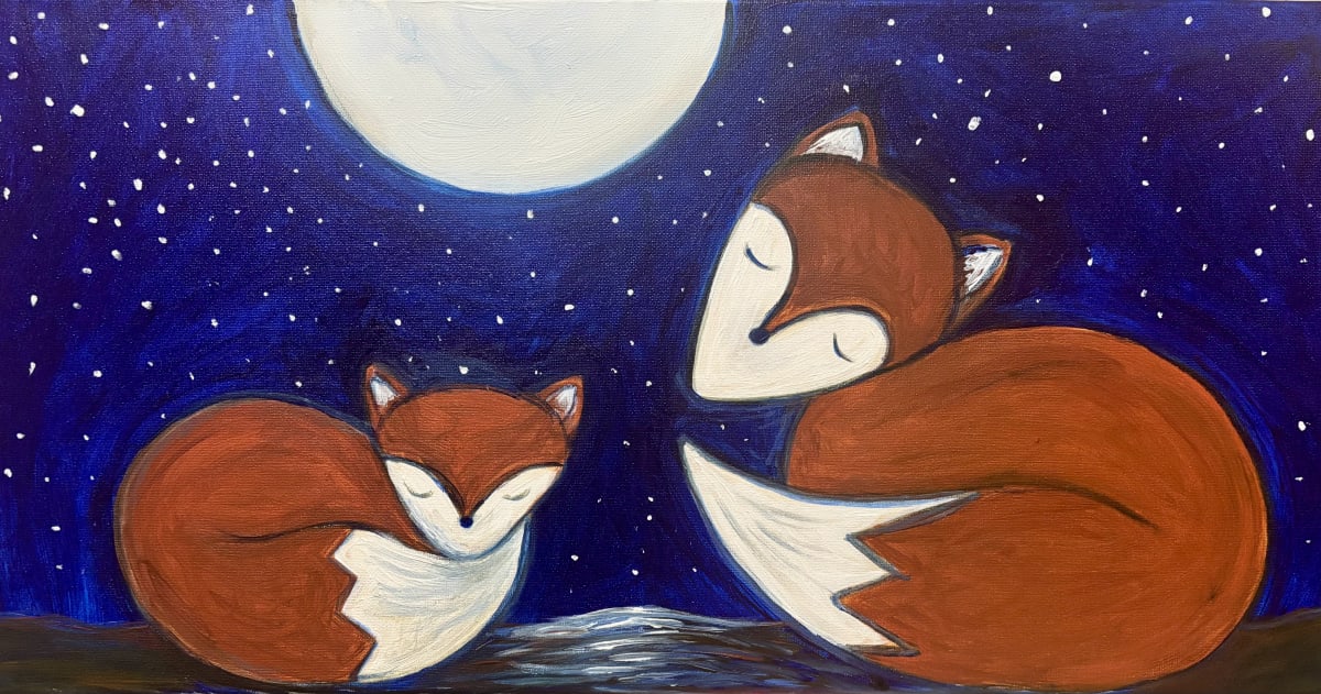Under the Moon ~ Collaborative Family Friendly Painting Photo