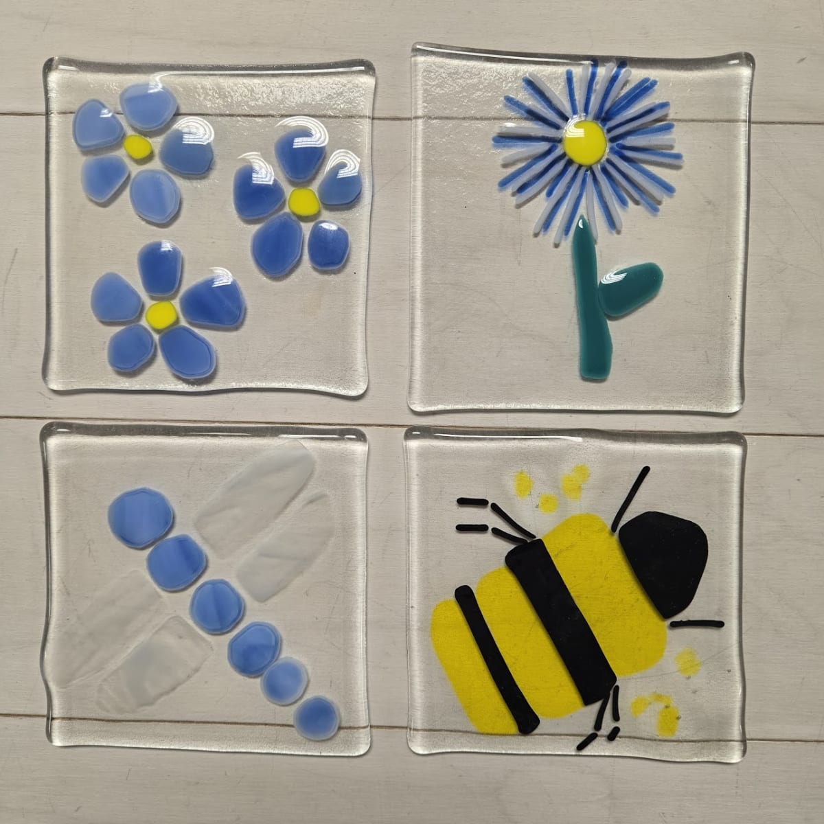 Big & Little Fused Glass Coasters Photo