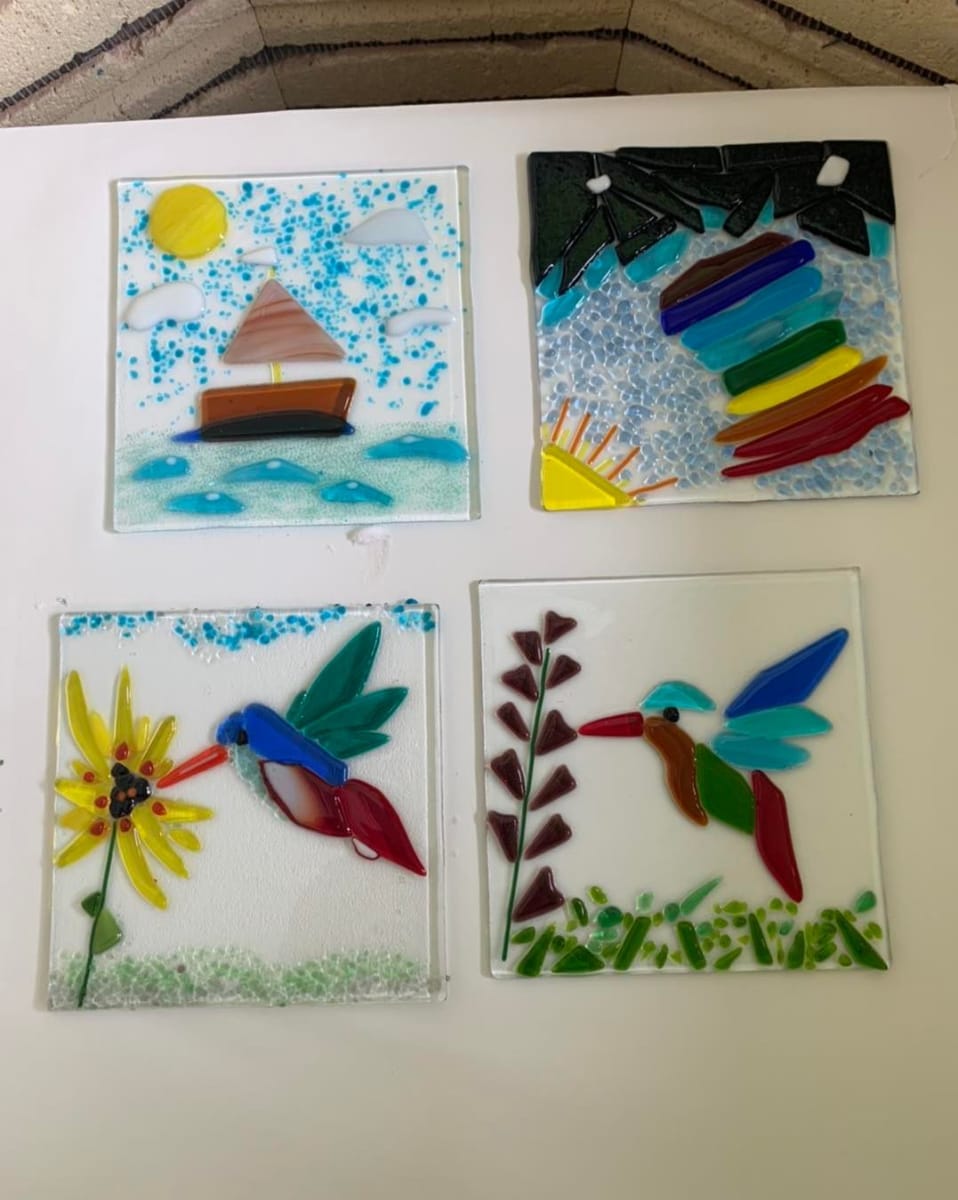 Big & Little Fused Glass Coasters Photo