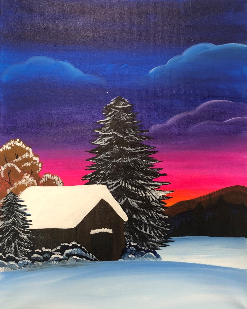 ❄️ Snow Much to Create! - Winter Barn Canvas Paint & Sip Class Photo