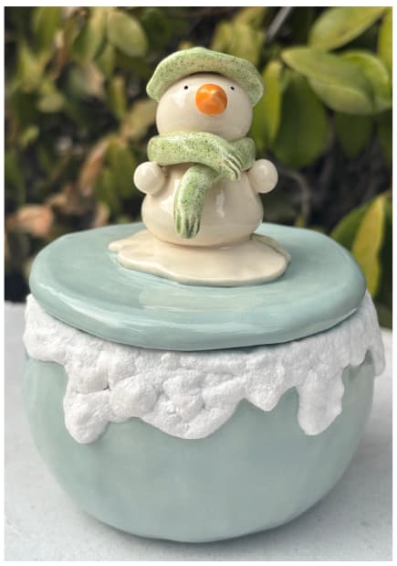 Kids Clay Snowmen Jars Photo