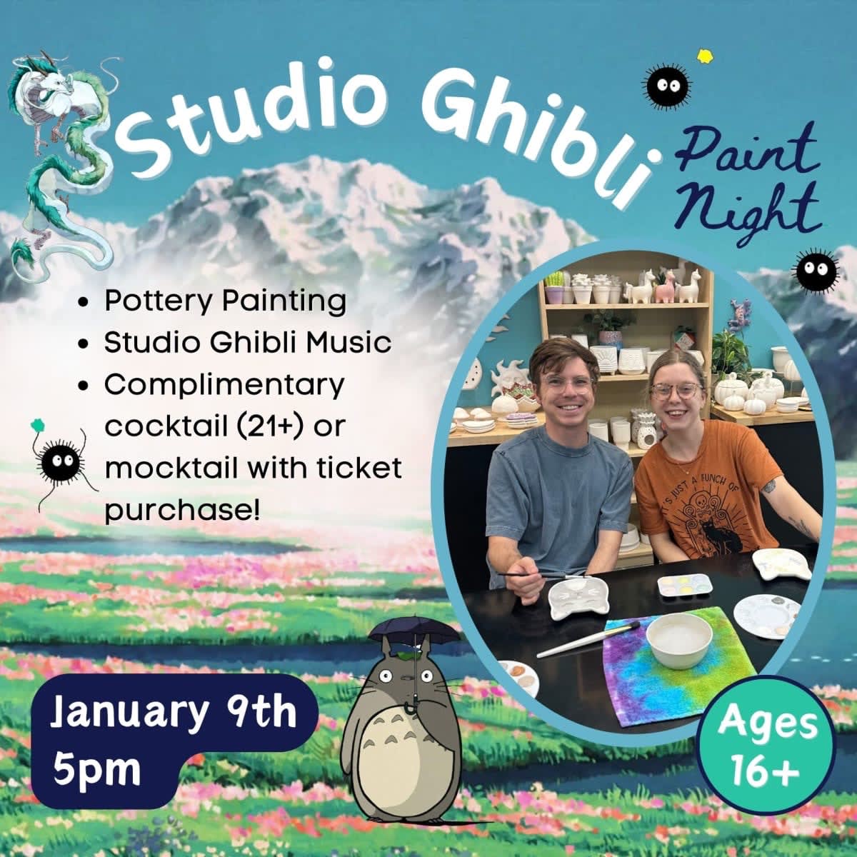 Studio Ghibli Pottery Paint Night Photo