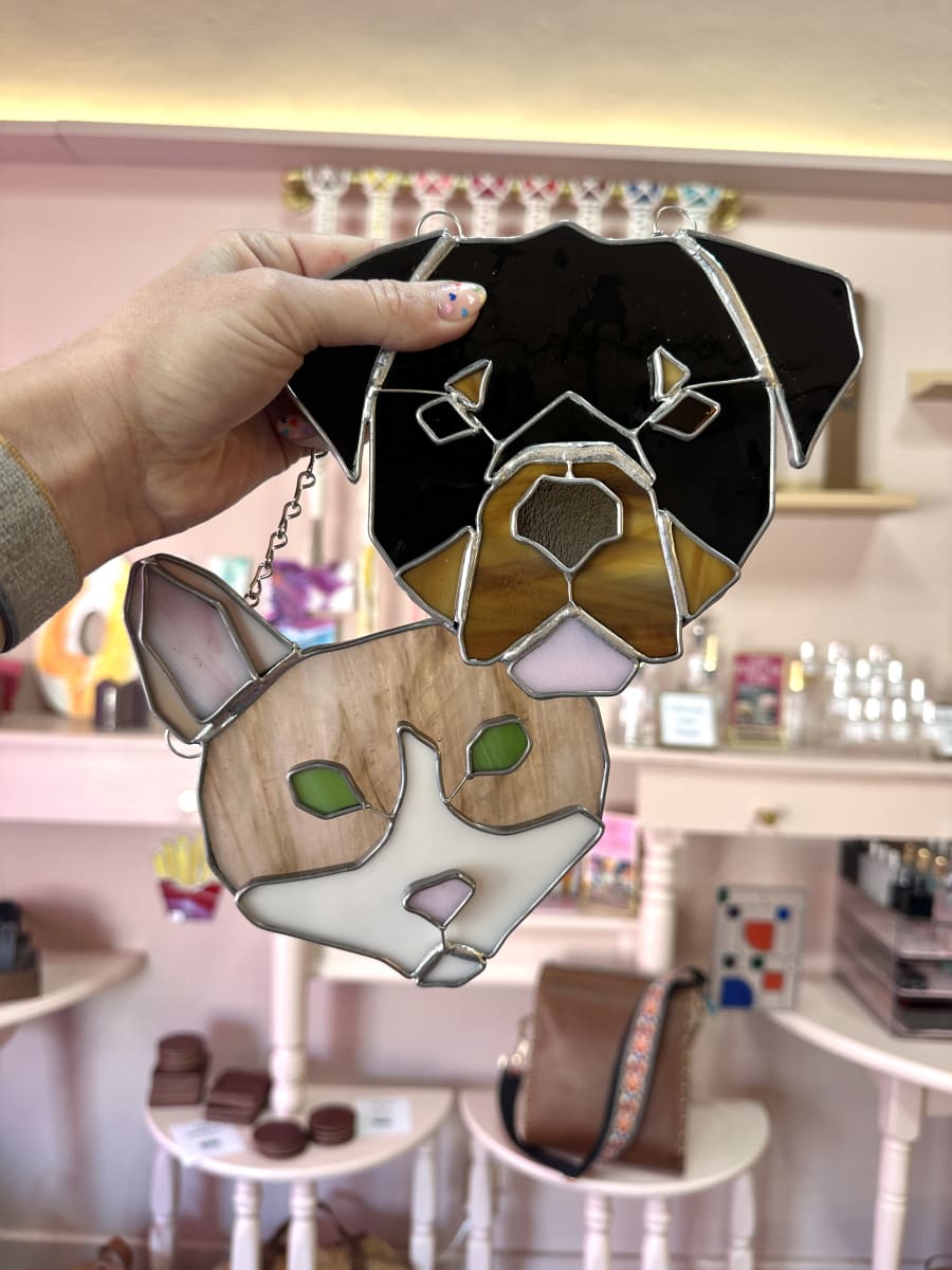 Stained Glass Pet Portrait Photo