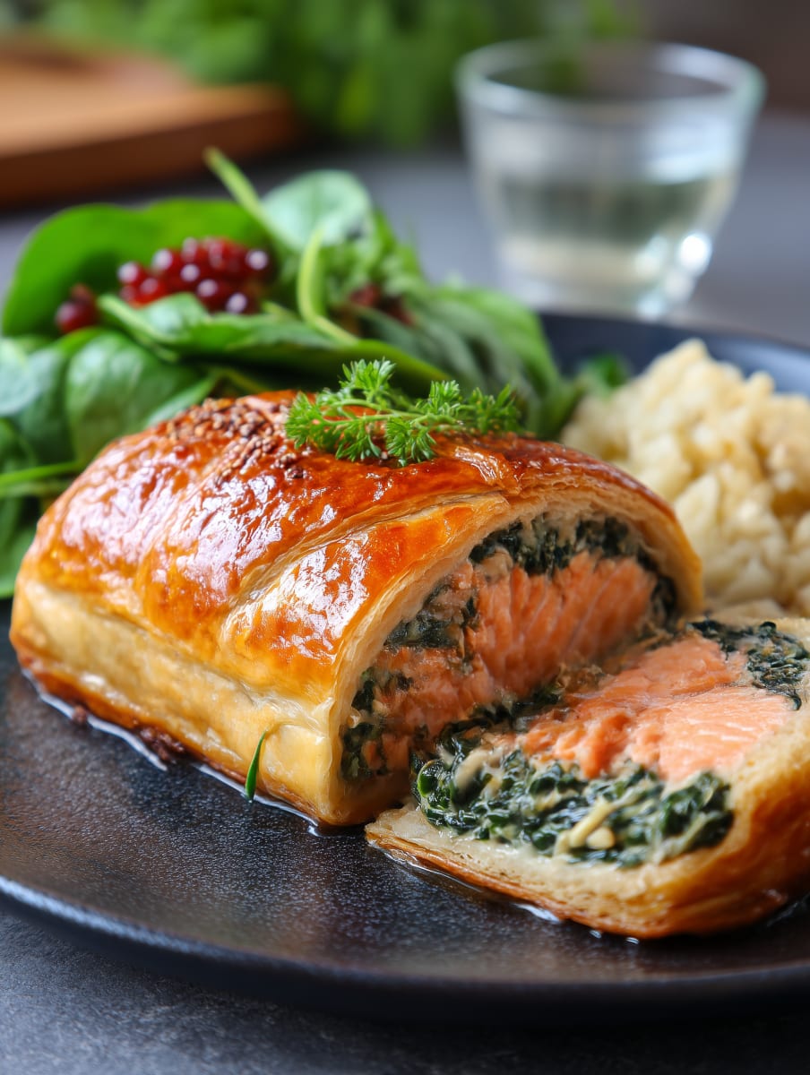 Mother's Day Lunch - Salmon Wellington and Chocolate Soufflé Photo