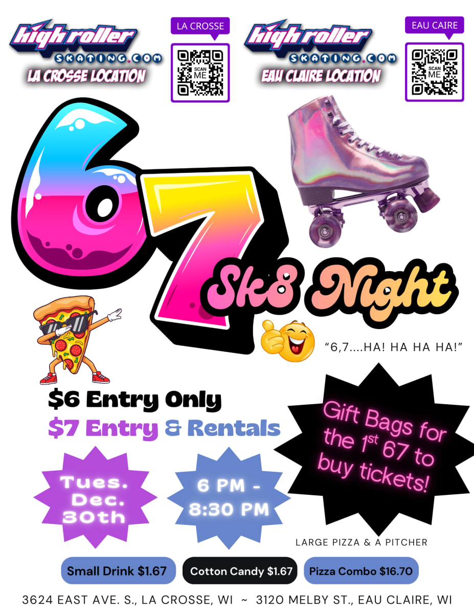 La Crosse - 6,7 Skate Night Entry Ticket to a Special Event Photo
