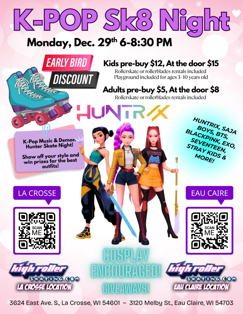 La Crosse - KPOP Skate Night Entry Ticket to a Special Event Photo