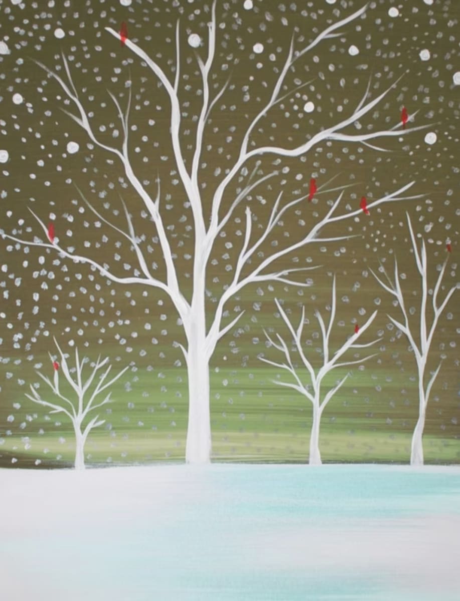 Paint & Sip "Winter Trees" Photo