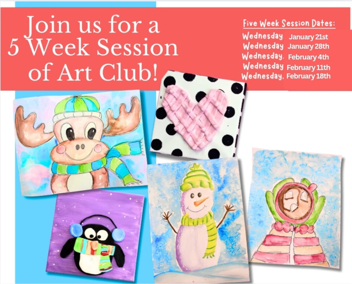 Wednesday- PCA Art Club 1-5th grade -January/February session. 3:30-4:30pm - Photo