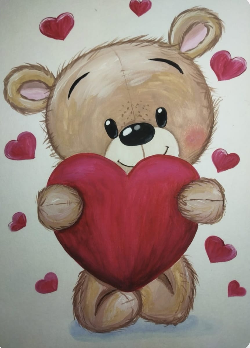 Get painting-Beary Special-Mom/Dad & Me (Ages 6+)-Pre-Registration Required Photo