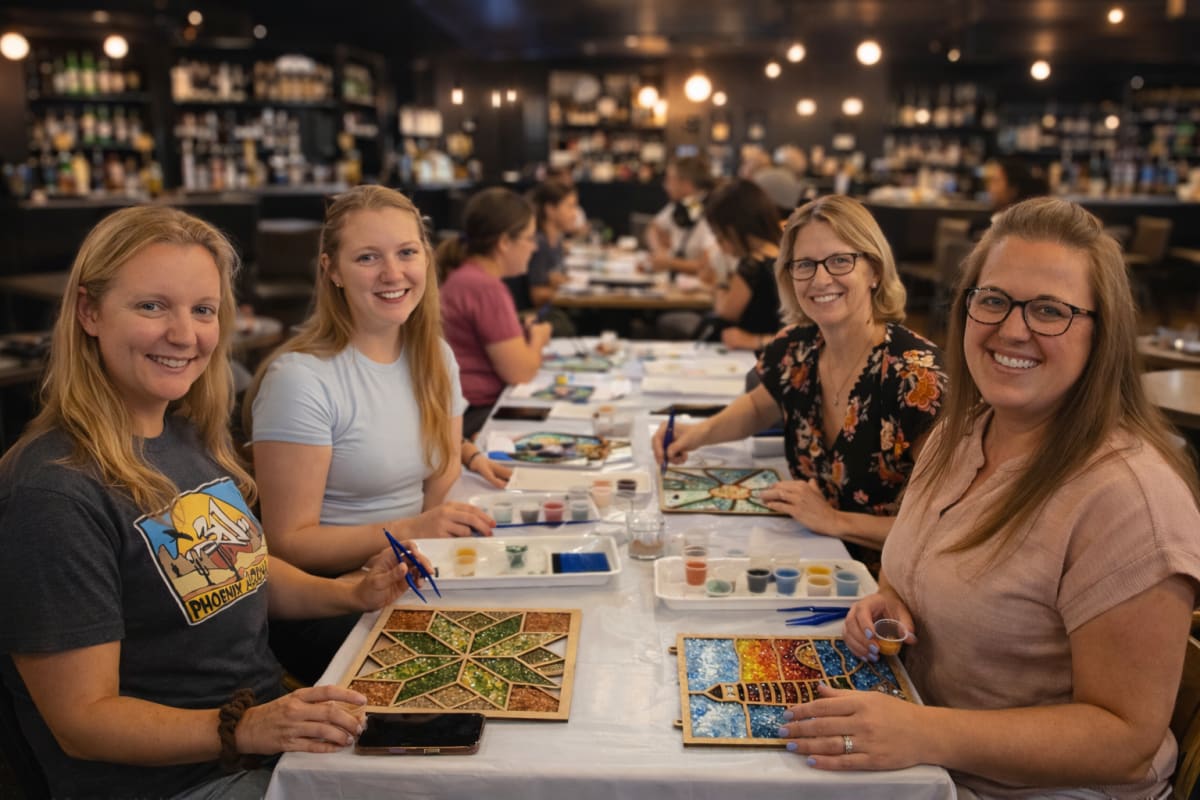 Colon Crushed Glass Crafting Party Photo