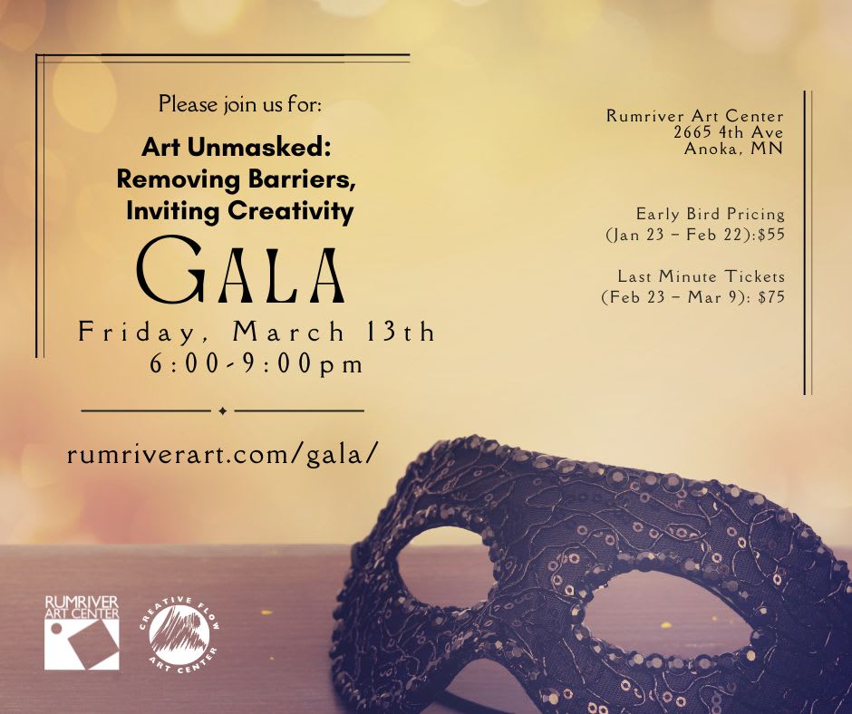 Art Unmasked: Removing Barriers, Inviting Creativity! Rumriver Art Center's Gala Tickets Photo