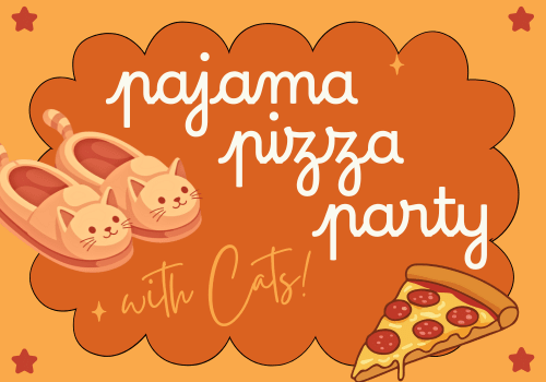 Pajama Pizza Party with Cats! Photo