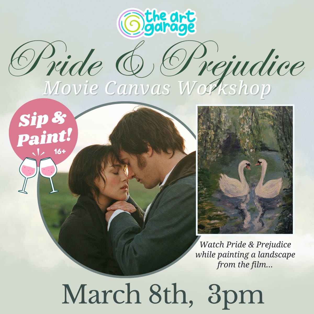 Pride & Prejudice Sip & Paint Canvas Workshop Photo