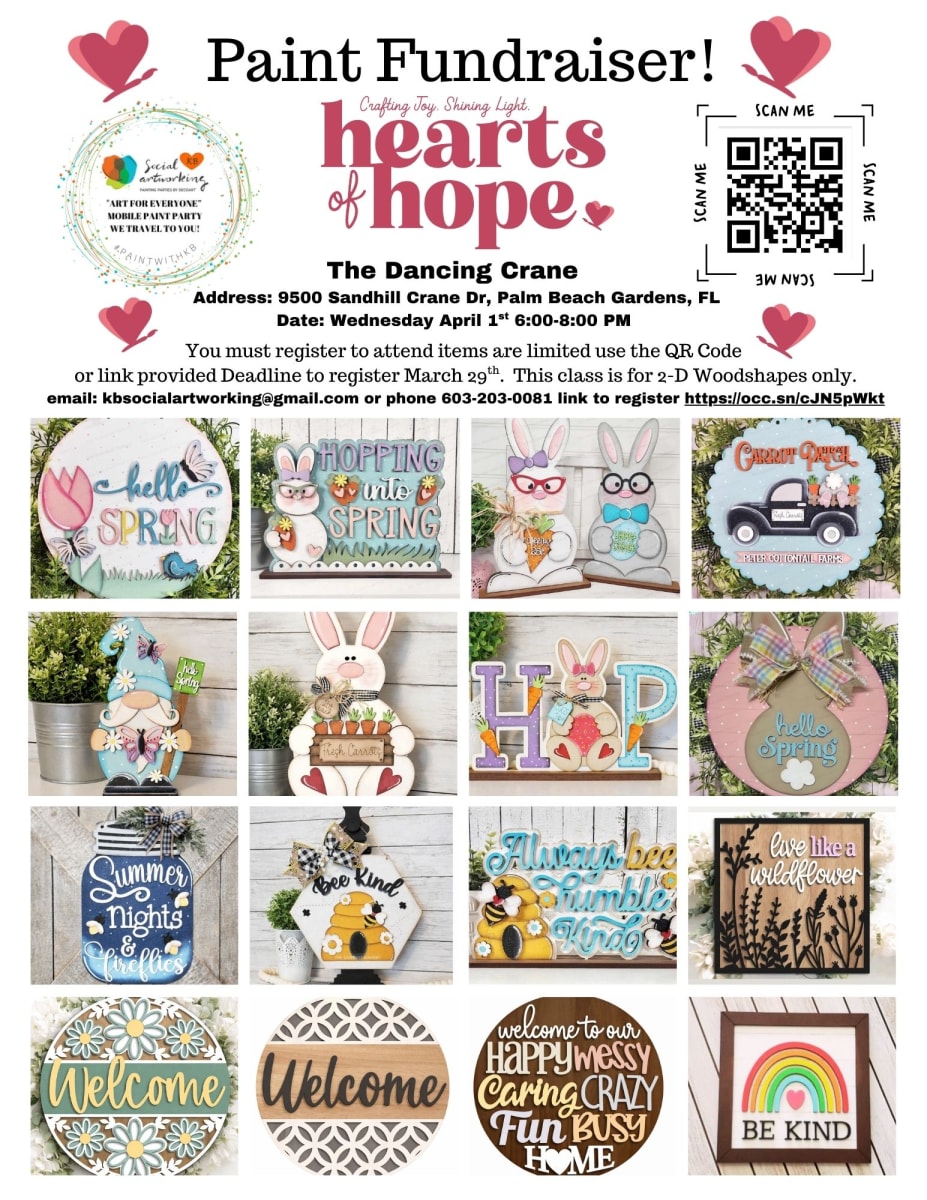 Hearts of Hope Fundraiser Paint Night Wednesday April 1st from 6-8 PM Photo