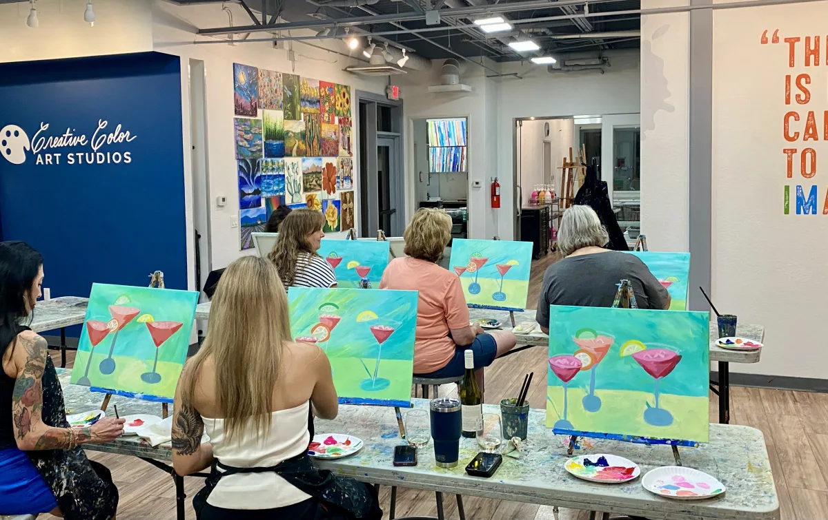VAN GOGH VINO Sip & Paint - Arizona in Bloom Photo