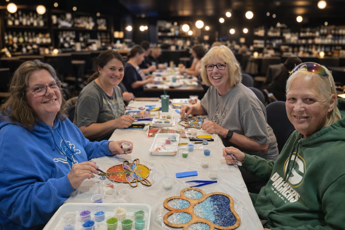 Holland Crushed Glass Crafting Party Photo