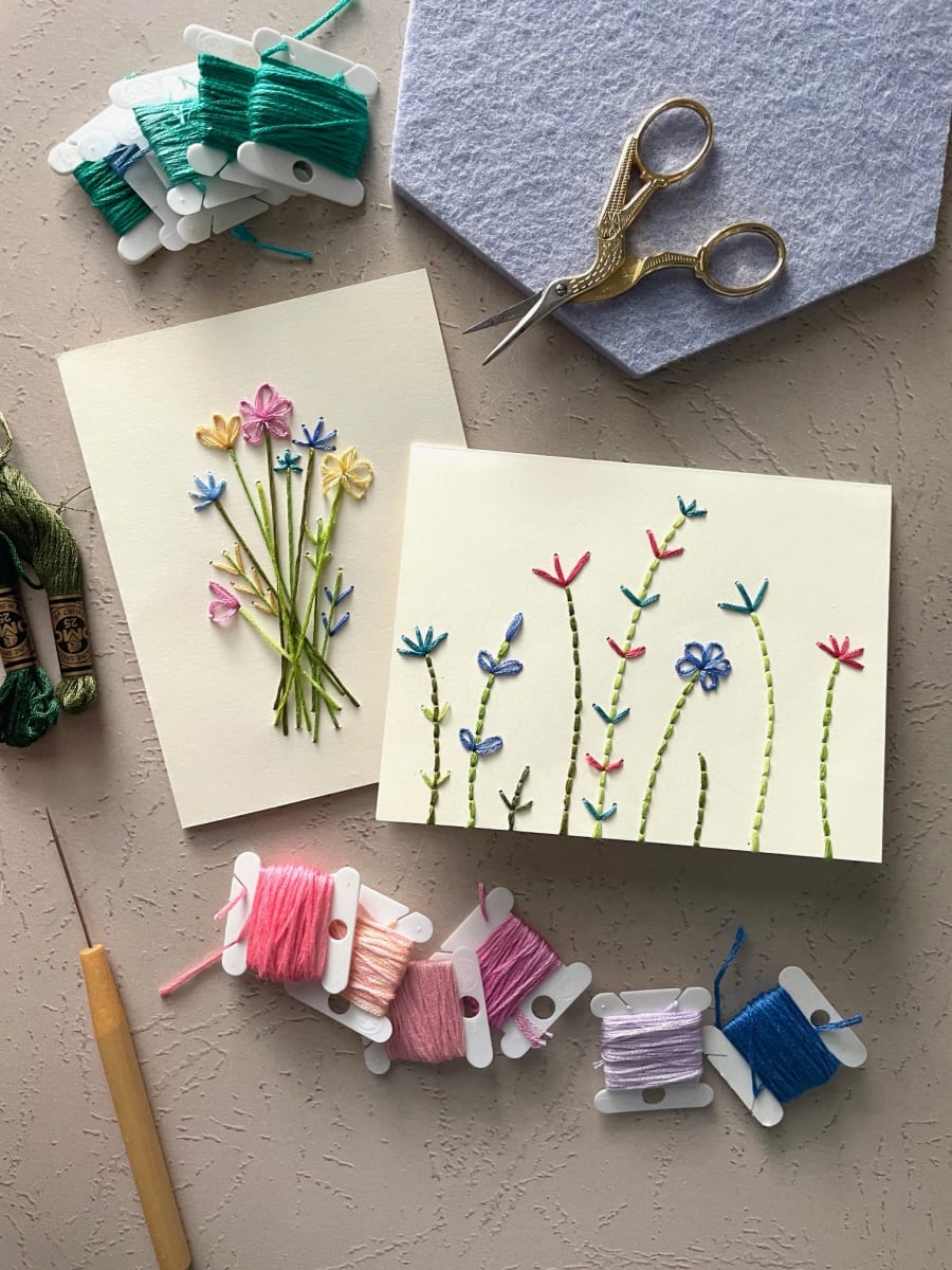 Intro to Embroidery: Flowers on Paper — A Perfect Mother’s Day Gift at That Creative Space in Beacon Photo