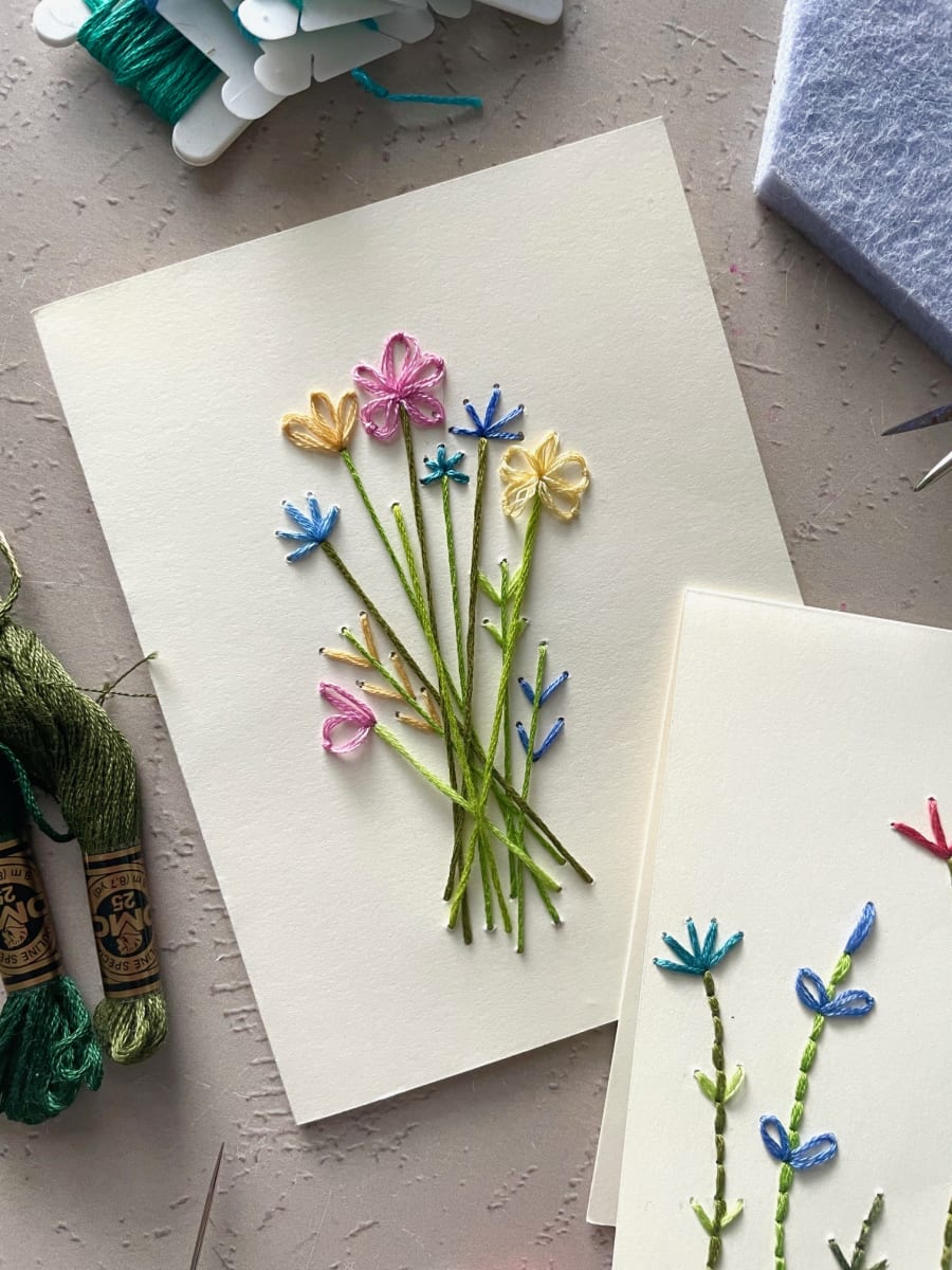 Intro to Embroidery: Flowers on Paper — A Perfect Mother’s Day Gift at That Creative Space in Beacon Photo