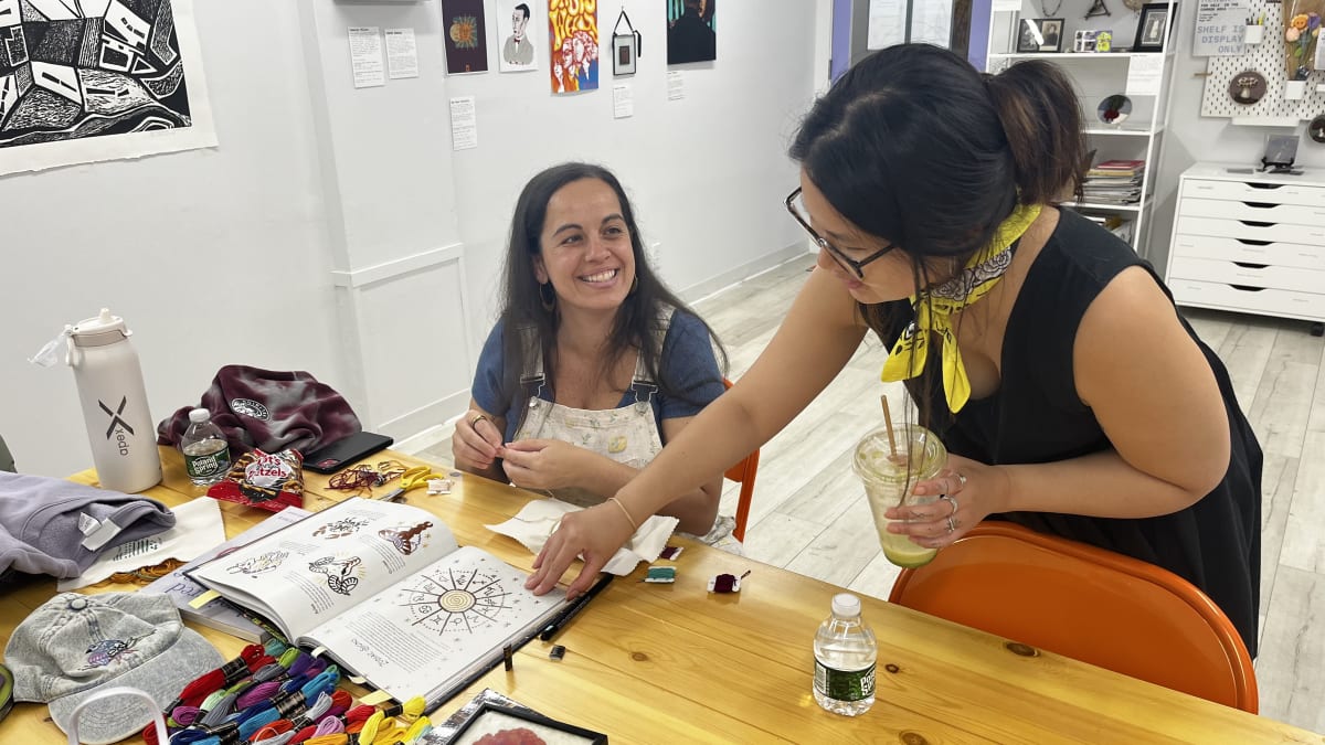 Intro to Embroidery: Flowers on Paper — A Perfect Mother’s Day Gift at That Creative Space in Beacon Photo