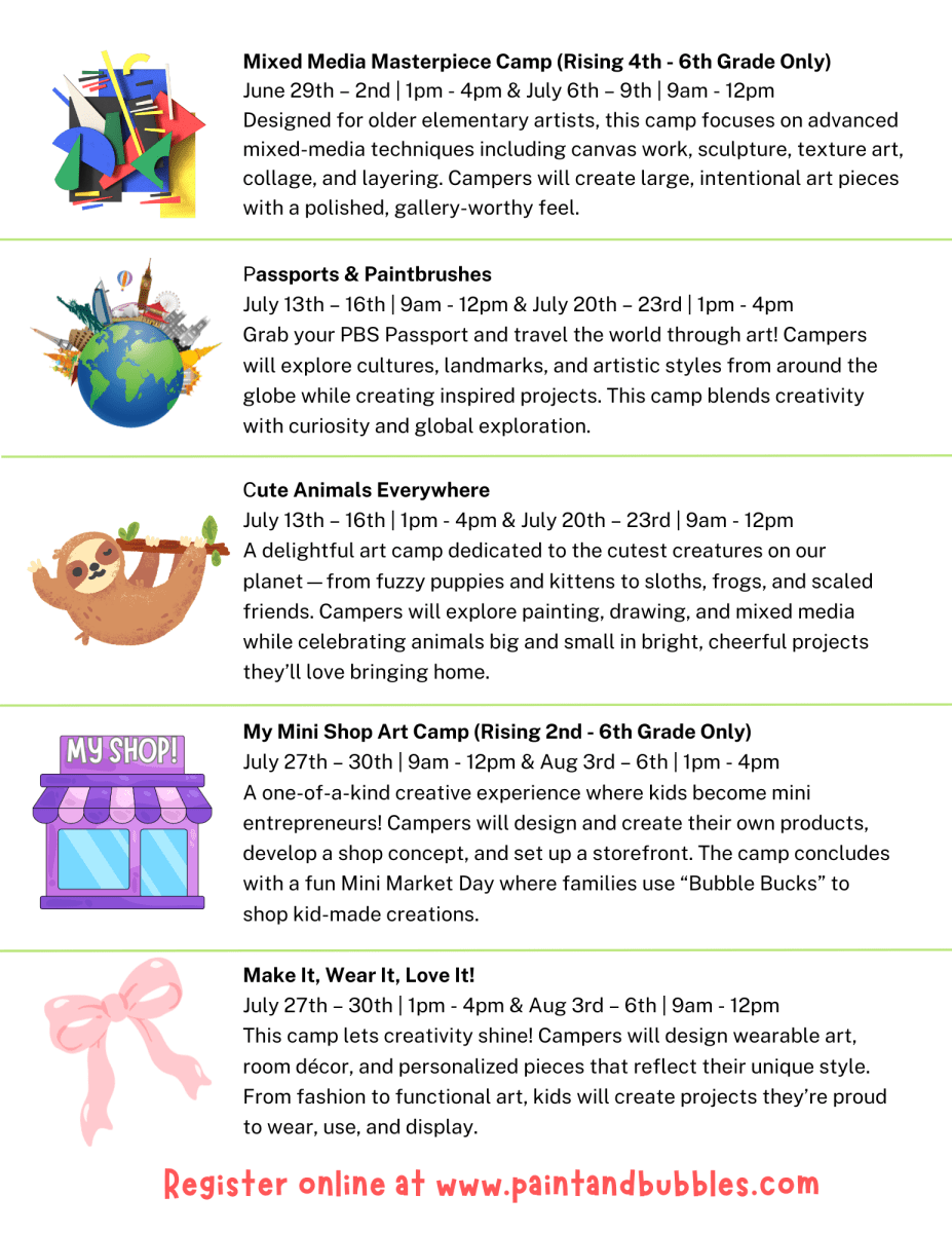 Summer Art Camps 2026 (Rising 1st-6th Grade) Photo