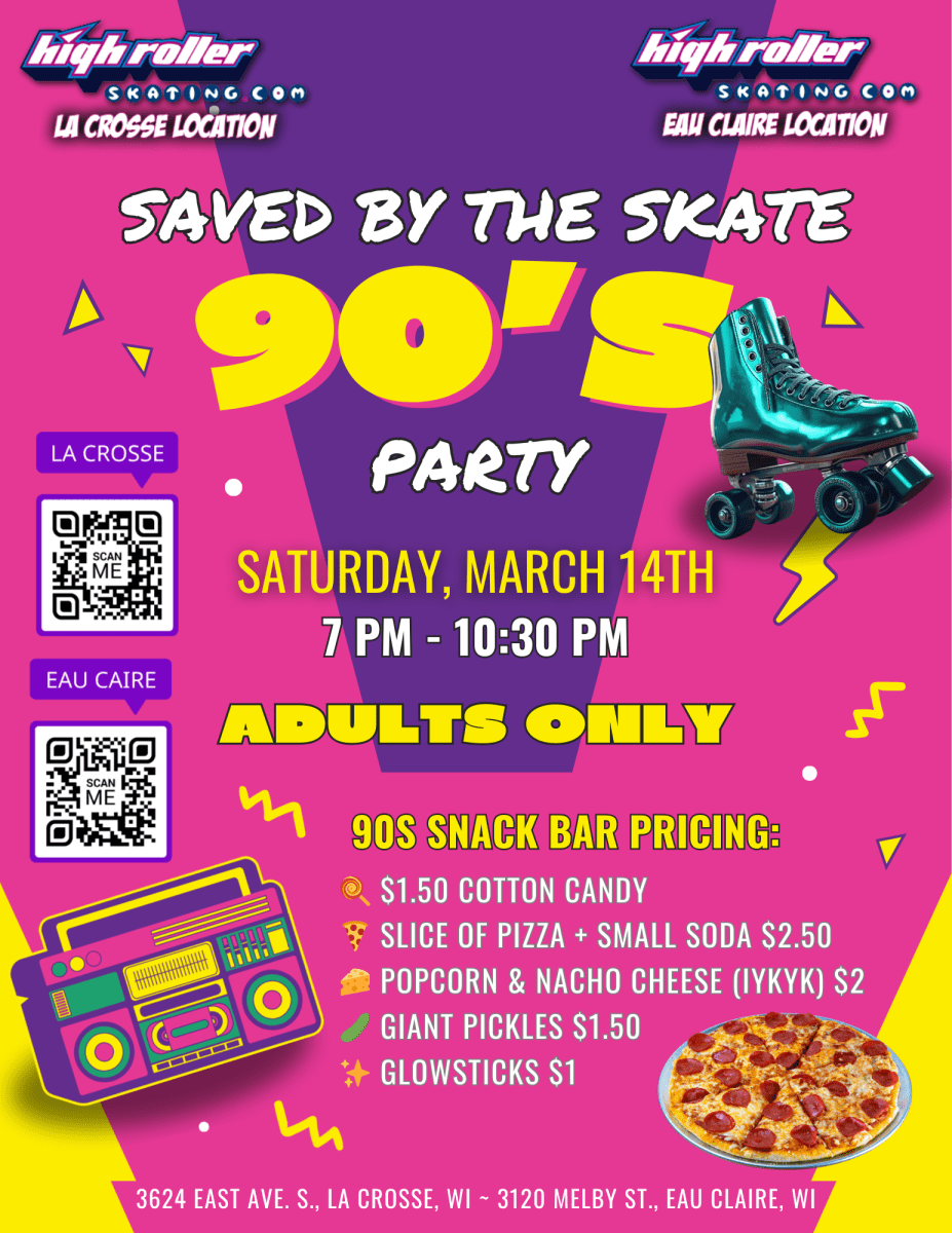 La Crosse - Saved by the Skate '90s Music Ticket Adults Only Special Event Photo