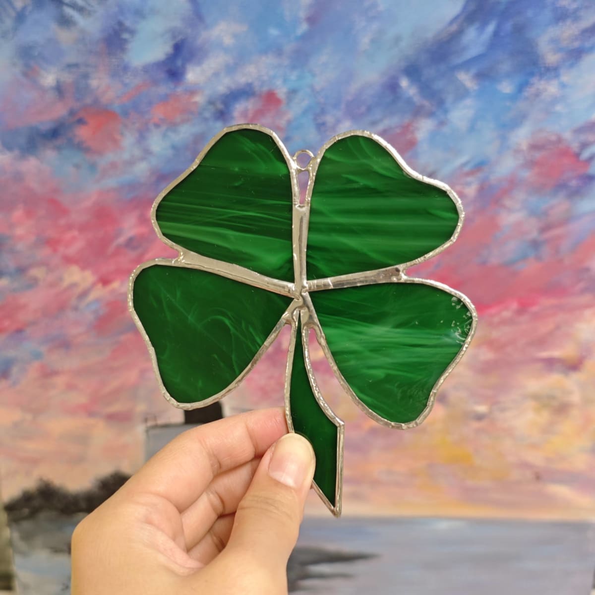 Stained Glass Lucky Clovers Photo