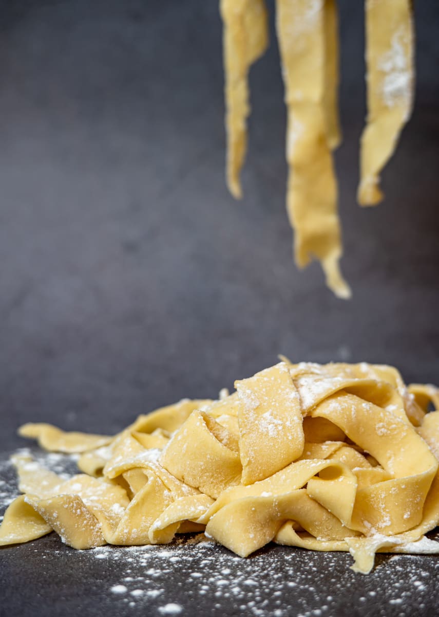 Fresh Pappardelle Pasta w/Portobello, Pancetta, Parmesan & Peas-$125.00 per person [all fees & taxes included] - (2026) Photo