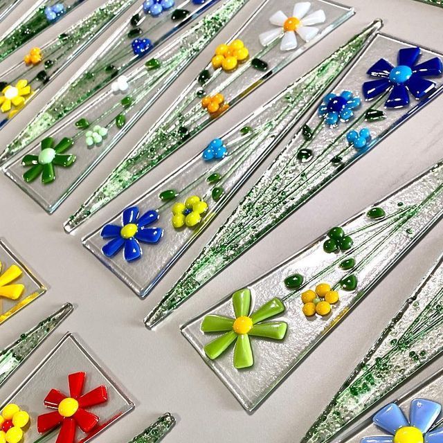 Big & Little Fused Glass Garden Stakes Photo