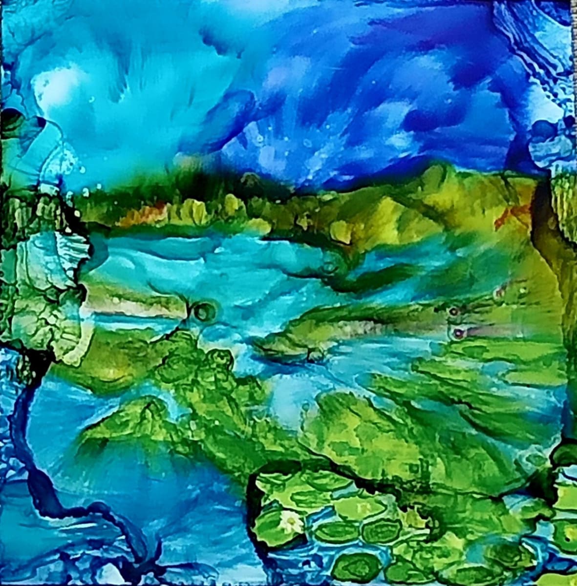 Vitality - Burn It with Bernadette! Alcohol Ink on Aluminum with Fire 3 Day Class Photo