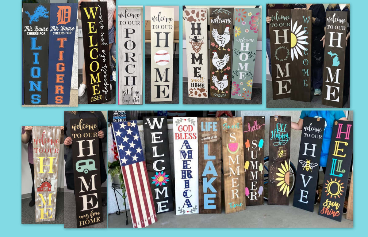 Farmhouse porch signs! Designs for all seasons and everyday