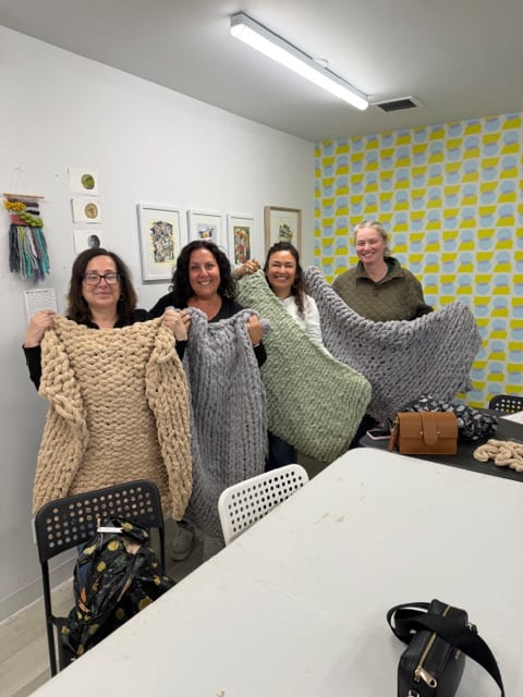 Chunky Knit Blanket Workshop by Nana's Knotted Comforts Photo