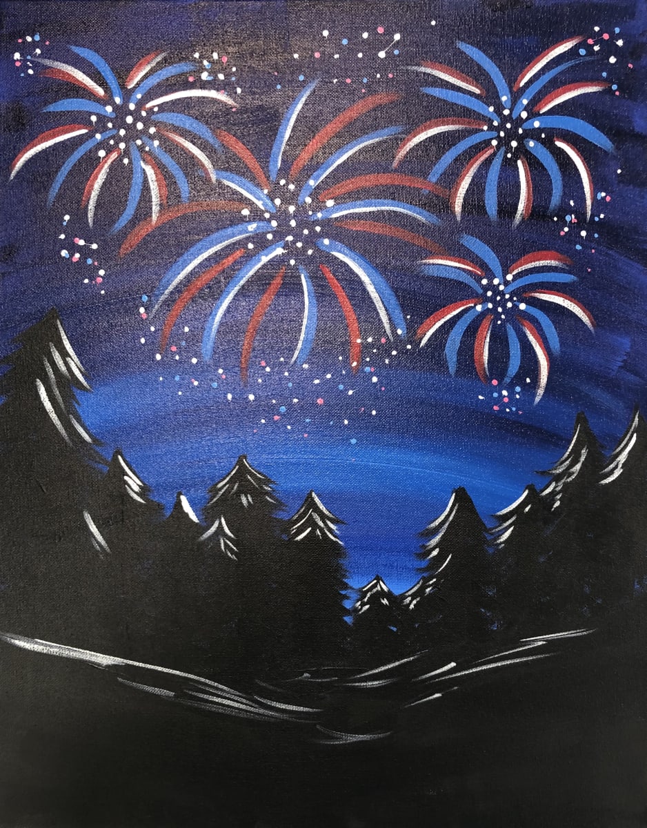 Dive Bar NC - Firework Night - Paint & Sip Class Photo