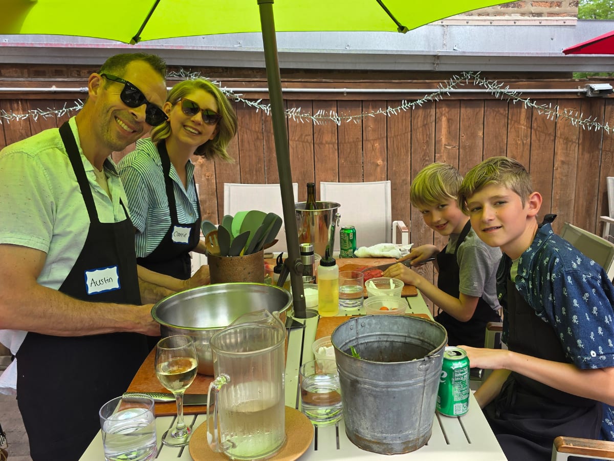 Hands-On Father's Day Family Grilling Photo