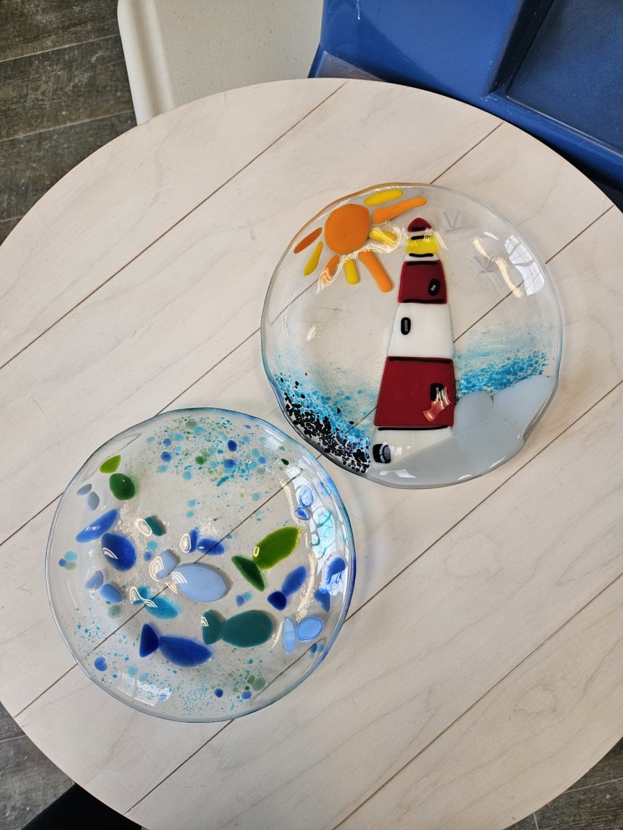 Glass Fusing: Icebergs, Whales & Puffins! Photo