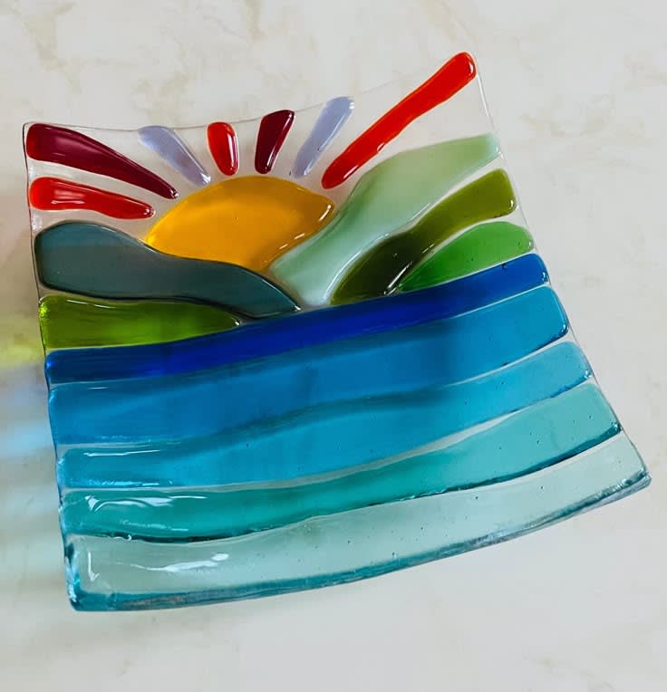 Big & Little Fused Glass Sunsets Photo