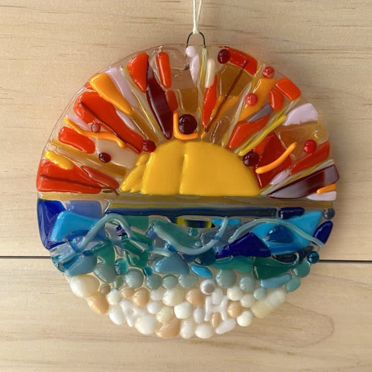 Big & Little Fused Glass Sunsets Photo