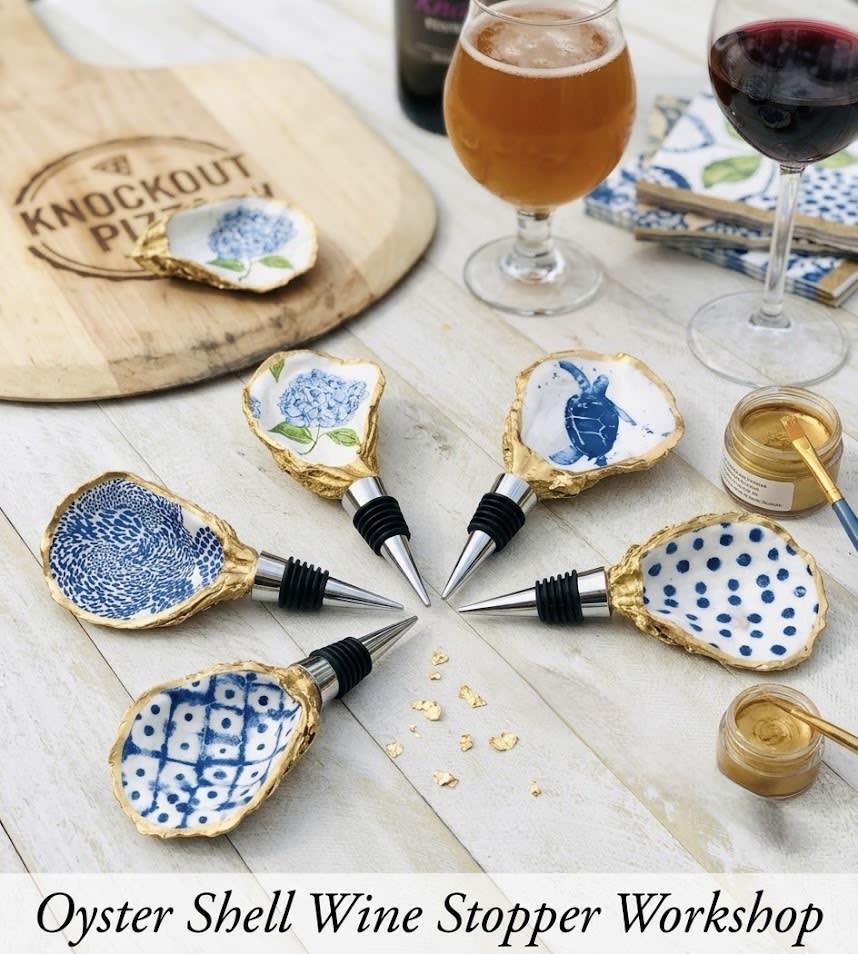 Oyster Shell Wine Stopper at Knockout Pizza Photo