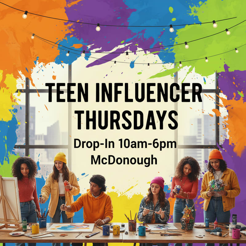 Teen Academy:  🎨 Teen Creator Thursdays 2026 | The Creativity Cafe McDonough Photo