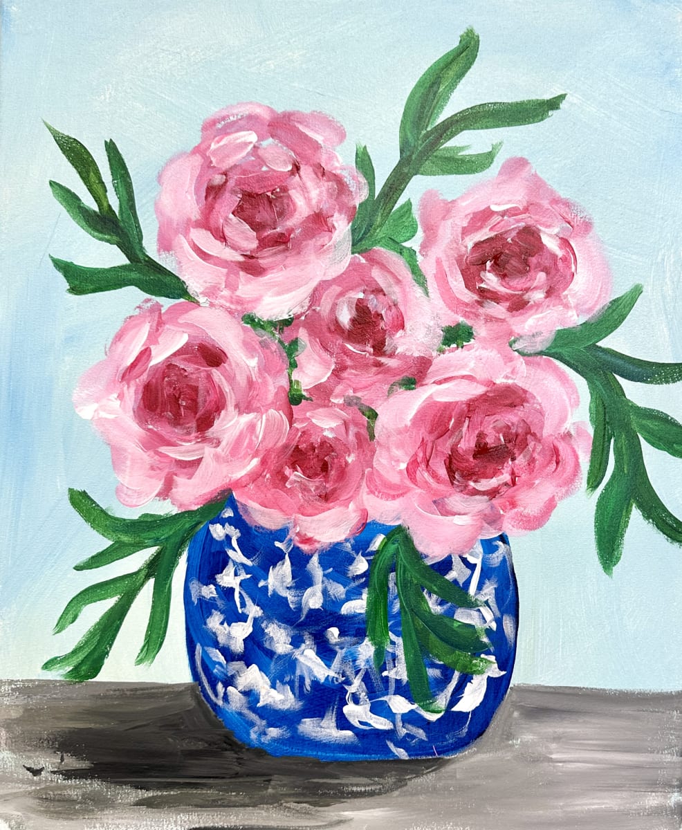 Paint & Sip "Pink Peonies" Photo