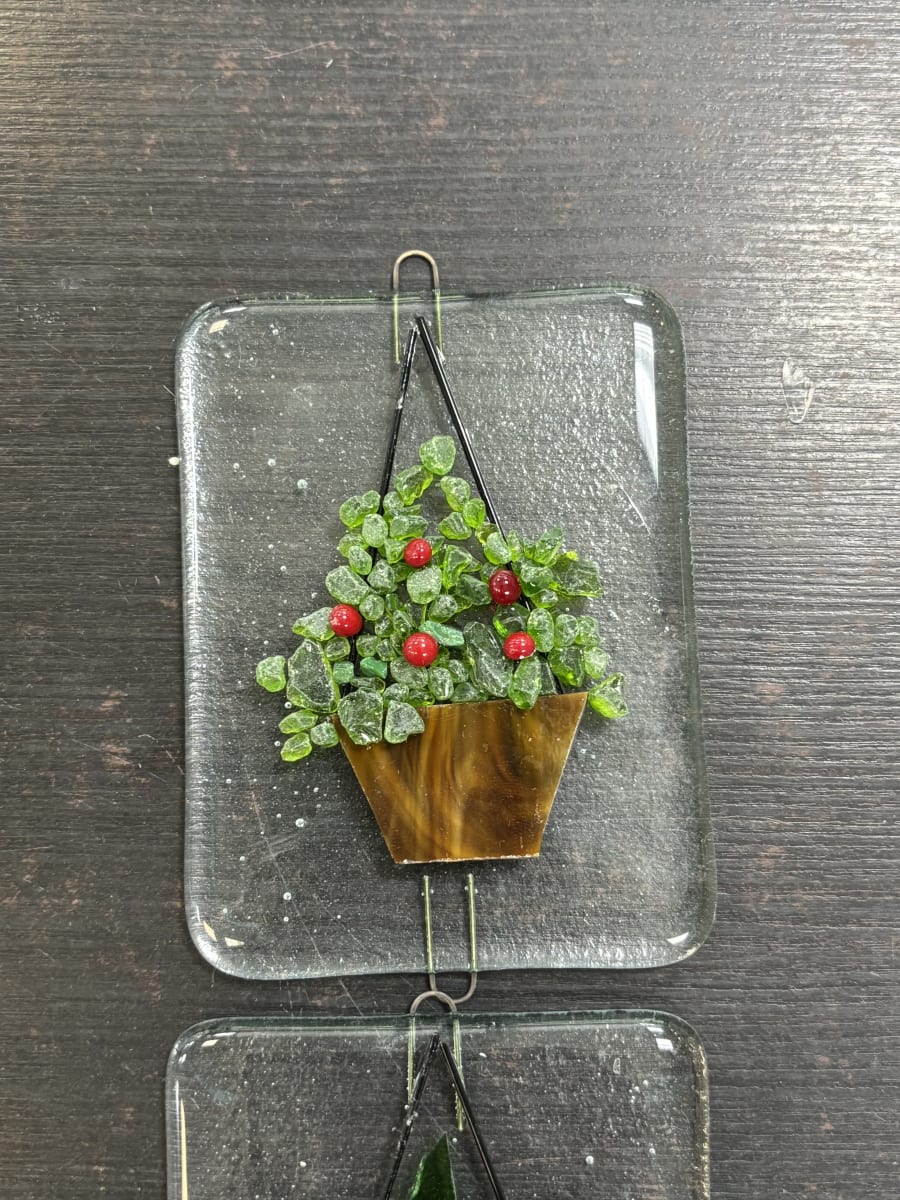 Fused Glass Hanging Plants Wall Hanging Photo
