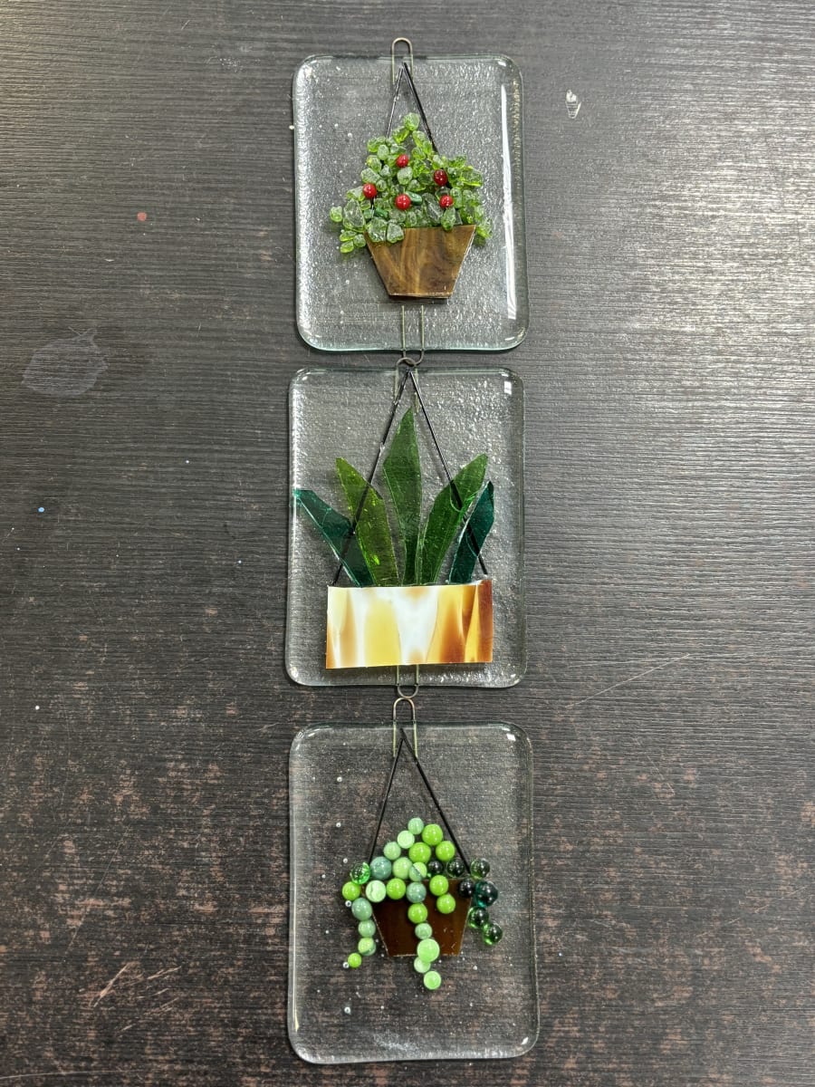 Fused Glass Hanging Plants Wall Hanging Photo