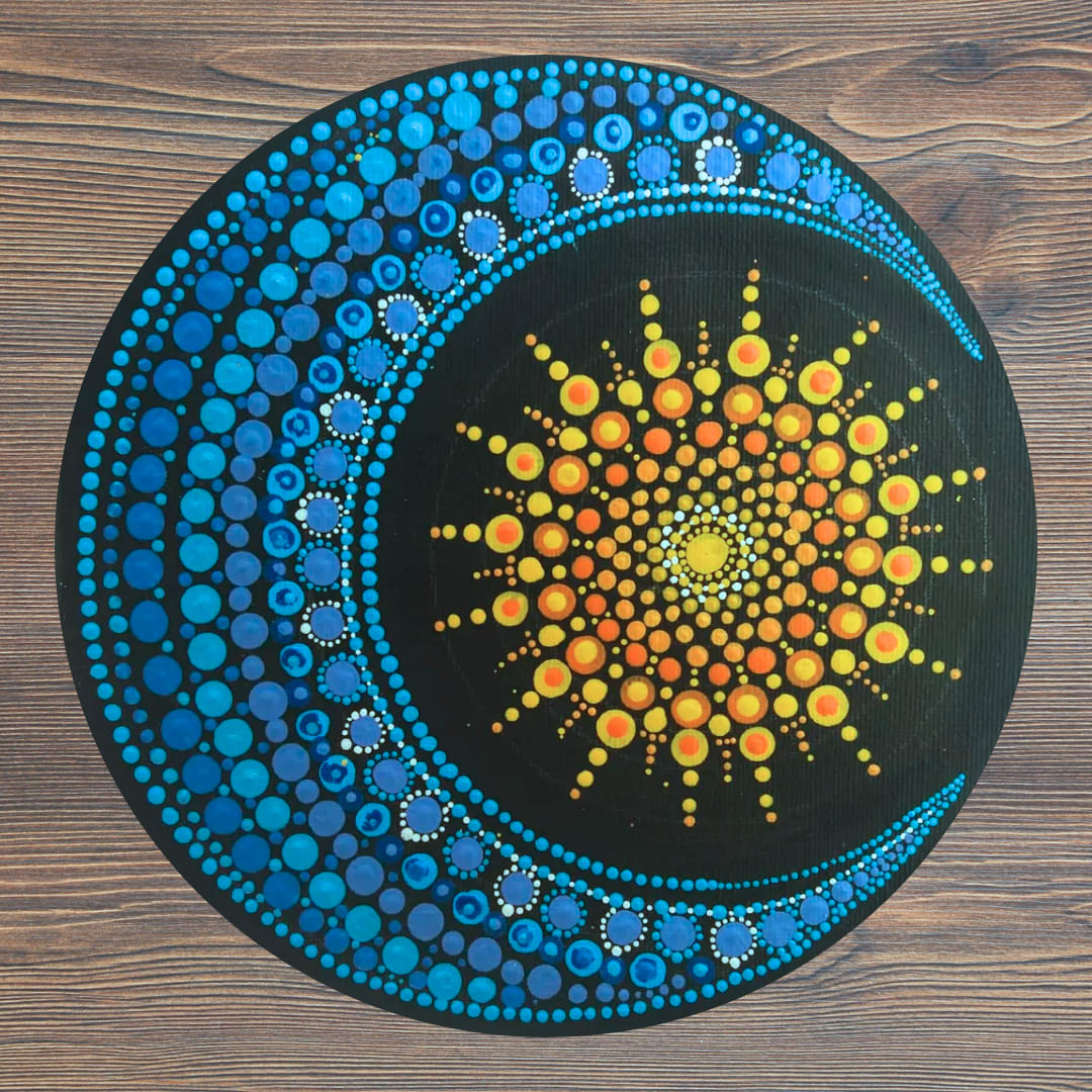 "Moon and Sun Mandala" Painting Photo