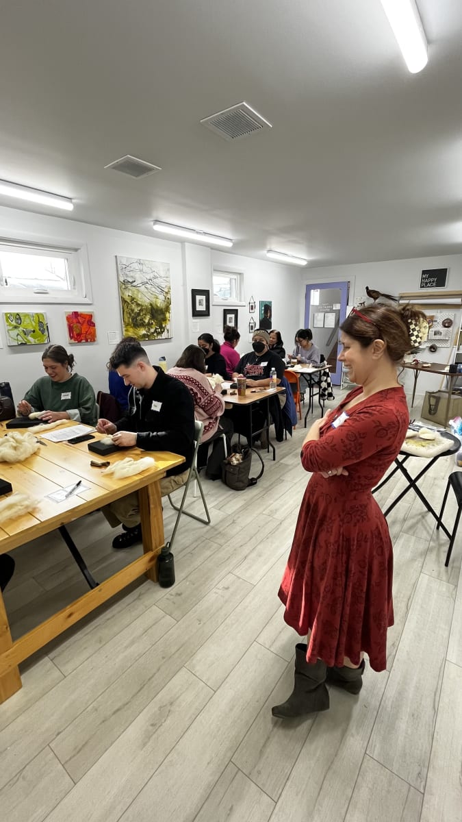 Stab & Sip: Needle Felted Pictures (BYOB) 21+ at That Creative Space in Beacon, NY Photo