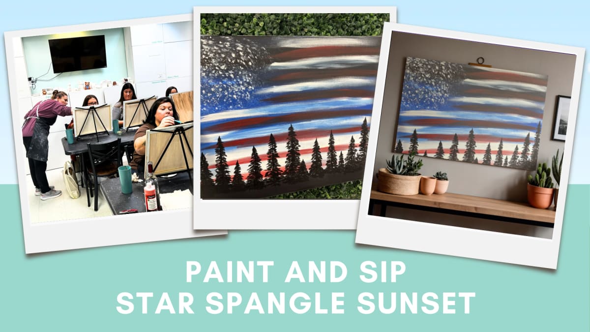 Paint and Sip Canvas Class - Star Spangled Sunset Photo