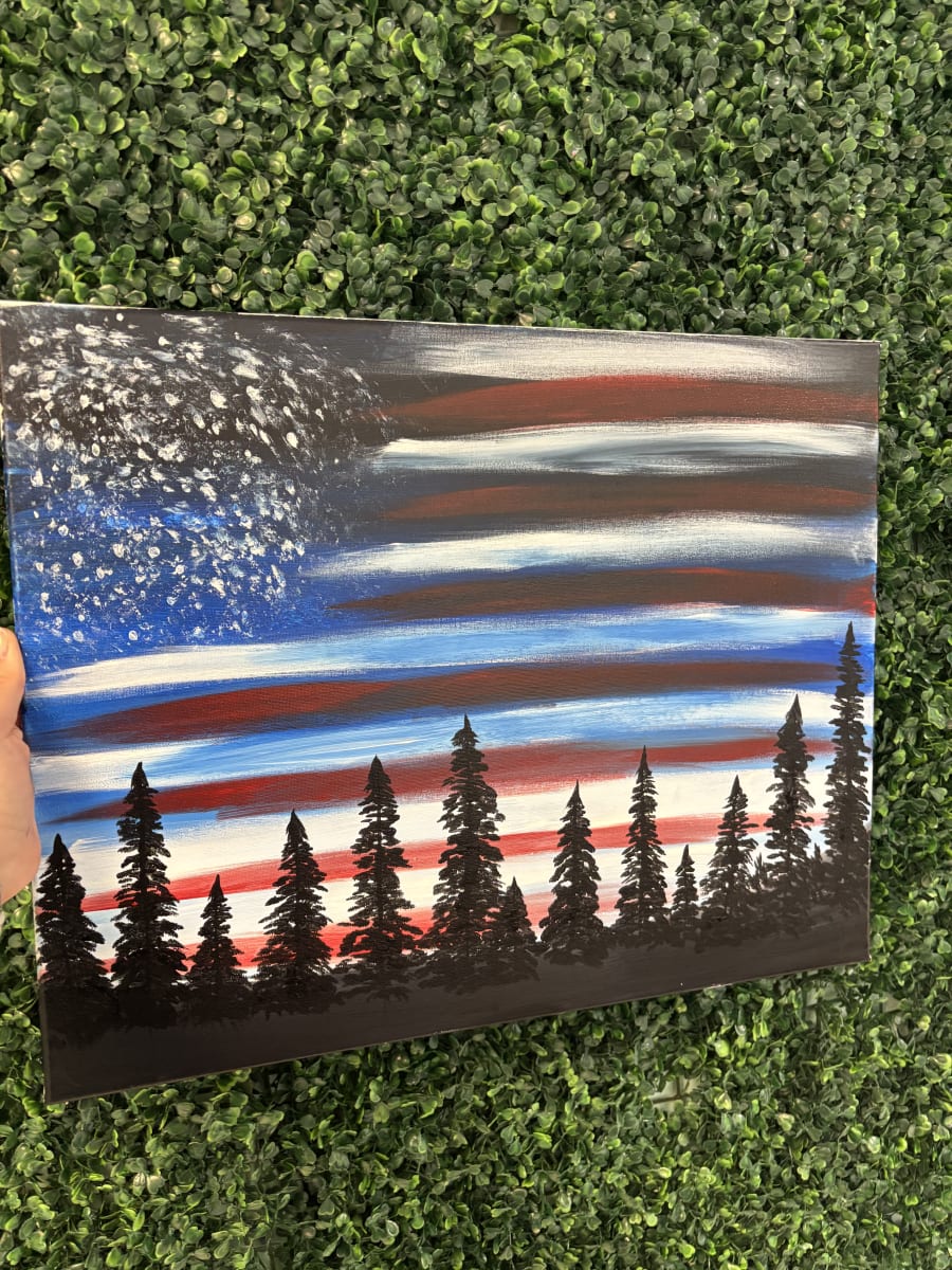 Paint and Sip Canvas Class - Star Spangled Sunset Photo