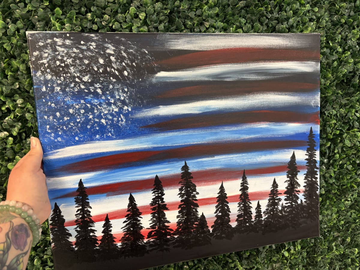 Paint and Sip Canvas Class - Star Spangled Sunset Photo